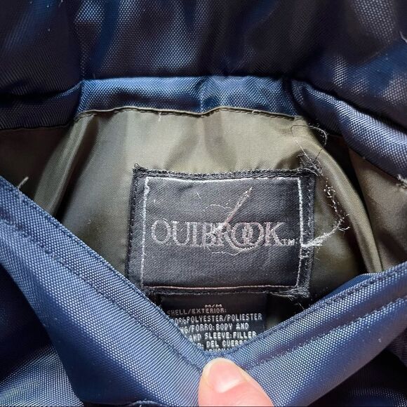 Outbrook puffer coat reversible Medium Navy and olive green zipper and velcro - Picture 5 of 10